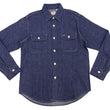 Load image into Gallery viewer, Sugar Cane Denim Shirt Men's Long Sleeve Button Up Plain Jean Work Shirt SC27852 421 Indigo One Wash