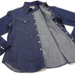 Load image into Gallery viewer, Sugar Cane Denim Shirt Men's Casual Long Sleeve Button Up Plain Jean Western Shirt SC28190 421 Blue Indigo One Wash