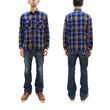 Load image into Gallery viewer, Sugar Cane Indigo Plaid Shirt Men's Fiction Romance Japanese Style Long Sleeve Button Up Work Shirt SC29386
