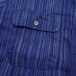 Load image into Gallery viewer, Sugar Cane Indigo Stripe Shirt Men's Japanese Kasuri Style Long Sleeve Button Up Work Shirt Fiction Romance SC29396 421A) Navy-Blue
