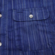 Load image into Gallery viewer, Sugar Cane Indigo Stripe Shirt Men's Japanese Kasuri Style Long Sleeve Button Up Work Shirt Fiction Romance SC29396 421A) Navy-Blue