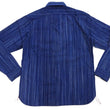 Load image into Gallery viewer, Sugar Cane Indigo Stripe Shirt Men's Japanese Kasuri Style Long Sleeve Button Up Work Shirt Fiction Romance SC29396 421A) Navy-Blue