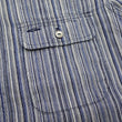 Laden Sie das Bild in den Galerie-Viewer, Sugar Cane Indigo Stripe Shirt Men's Japanese Kasuri Style Long Sleeve Button Up Work Shirt Fiction Romance SC29396 401A) Off-White