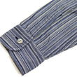 Laden Sie das Bild in den Galerie-Viewer, Sugar Cane Indigo Stripe Shirt Men's Japanese Kasuri Style Long Sleeve Button Up Work Shirt Fiction Romance SC29396 401A) Off-White