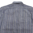 Laden Sie das Bild in den Galerie-Viewer, Sugar Cane Indigo Stripe Shirt Men's Japanese Kasuri Style Long Sleeve Button Up Work Shirt Fiction Romance SC29396 401A) Off-White