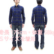 Load image into Gallery viewer, Sugar Cane Indigo Plaid Shirt Men's Japanese Style Sashiko Long Sleeve Button Up Work Shirt Fiction Romance SC29397