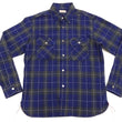 Load image into Gallery viewer, Sugar Cane Indigo Plaid Shirt Men's Japanese Style Sashiko Long Sleeve Button Up Work Shirt Fiction Romance SC29397