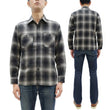 Load image into Gallery viewer, Sugar Cane Men's Long Sleeve Ombre Plaid Work Shirt - 100% Cotton Twill, One-Wash, Made in Japan (SC29561 119 Black)