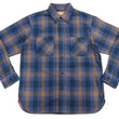 Load image into Gallery viewer, Sugar Cane Men's Long Sleeve Ombre Plaid Work Shirt - 100% Cotton Twill, One-Wash, Made in Japan (SC29561 125 Blue)