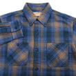 Load image into Gallery viewer, Sugar Cane Men's Long Sleeve Ombre Plaid Work Shirt - 100% Cotton Twill, One-Wash, Made in Japan (SC29561 125 Blue)