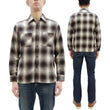 Load image into Gallery viewer, Sugar Cane Men's Long Sleeve Ombre Plaid Work Shirt - 100% Cotton Twill, One-Wash, Made in Japan (SC29561 138 Brown)