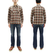 Load image into Gallery viewer, Sugar Cane Men's Long Sleeve Plaid Work Shirt - 100% Cotton Twill, One-Wash, Made in Japan (SC29564 138 Brown)