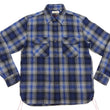 Laden Sie das Bild in den Galerie-Viewer, Sugar Cane Men's Vintage-Style Brushed Plaid Flannel Long-Sleeve Work Shirt - Fiction Romance Collection - 100% Cotton Herringbone Twill, Made in Japan (SC29584 128 Navy Blue)
