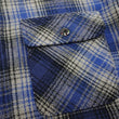 Laden Sie das Bild in den Galerie-Viewer, Sugar Cane Men's Vintage-Style Brushed Plaid Flannel Long-Sleeve Work Shirt - Fiction Romance Collection - 100% Cotton Herringbone Twill, Made in Japan (SC29584 128 Navy Blue)