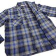 Laden Sie das Bild in den Galerie-Viewer, Sugar Cane Men's Vintage-Style Brushed Plaid Flannel Long-Sleeve Work Shirt - Fiction Romance Collection - 100% Cotton Herringbone Twill, Made in Japan (SC29584 128 Navy Blue)