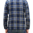 Laden Sie das Bild in den Galerie-Viewer, Sugar Cane Men's Vintage-Style Brushed Plaid Flannel Long-Sleeve Work Shirt - Fiction Romance Collection - 100% Cotton Herringbone Twill, Made in Japan (SC29584 128 Navy Blue)