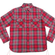 Laden Sie das Bild in den Galerie-Viewer, Sugar Cane Men's Vintage-Style Brushed Plaid Flannel Long-Sleeve Work Shirt - Fiction Romance Collection - 100% Cotton Herringbone Twill, Made in Japan (SC29584 165 Red)