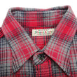 Laden Sie das Bild in den Galerie-Viewer, Sugar Cane Men's Vintage-Style Brushed Plaid Flannel Long-Sleeve Work Shirt - Fiction Romance Collection - 100% Cotton Herringbone Twill, Made in Japan (SC29584 165 Red)