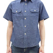 Load image into Gallery viewer, Sugar Cane Blue Chambray Shirt Men's Casual Short Sleeve Plain Button Up Work Shirt SC37941 421 Blue One Wash