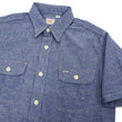 Load image into Gallery viewer, Sugar Cane Blue Chambray Shirt Men's Casual Short Sleeve Plain Button Up Work Shirt SC37941 421 Blue One Wash
