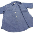 Load image into Gallery viewer, Sugar Cane Blue Chambray Shirt Men's Casual Short Sleeve Plain Button Up Work Shirt SC37941 421 Blue One Wash