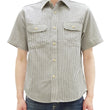 Load image into Gallery viewer, Sugar Cane Hickory Stripe Work Shirt - Men's Casual Short Sleeve Button Up Shirt SC37944 105 Off-White