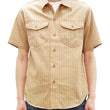 Load image into Gallery viewer, Sugar Cane Coke Stripe Work Shirt - Men's Casual Short Sleeve Pinstripe Button Up Shirt SC38699 133 Beige