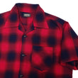 Load image into Gallery viewer, Sugar Cane Rayon Ombre Plaid Shirt Men's Oversized Fit Resort Collar Short Sleeve Casual Button Up Shirt SC39297 165 Red/Navy