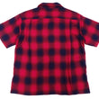 Load image into Gallery viewer, Sugar Cane Rayon Ombre Plaid Shirt Men's Oversized Fit Resort Collar Short Sleeve Casual Button Up Shirt SC39297 165 Red/Navy