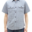 Load image into Gallery viewer, Sugar Cane Cotton Dobby Stripe Shirt Men's Casual Short Sleeve Button Up Work Shirt Vertical Multi-Striped Pattern SC39306 125 Blue