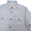 Load image into Gallery viewer, Sugar Cane Cotton Dobby Stripe Shirt Men's Casual Short Sleeve Button Up Work Shirt Vertical Multi-Striped Pattern SC39306 125 Blue