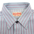 Load image into Gallery viewer, Sugar Cane Cotton Dobby Stripe Shirt Men's Casual Short Sleeve Button Up Work Shirt Vertical Multi-Striped Pattern SC39306 125 Blue