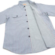 Load image into Gallery viewer, Sugar Cane Cotton Dobby Stripe Shirt Men's Casual Short Sleeve Button Up Work Shirt Vertical Multi-Striped Pattern SC39306 125 Blue