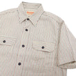 Load image into Gallery viewer, Sugar Cane Cotton Dobby Stripe Shirt Men's Casual Short Sleeve Button Up Work Shirt Vertical Multi-Striped Pattern SC39306 105 Off-White