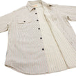 Load image into Gallery viewer, Sugar Cane Cotton Dobby Stripe Shirt Men's Casual Short Sleeve Button Up Work Shirt Vertical Multi-Striped Pattern SC39306 105 Off-White