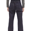 Load image into Gallery viewer, Sugar Cane Wabash Stripe Engineer Pants - Relaxed Straight Fit / Button Fly - Men's Casual 9 Oz. Railway Work Trousers Work Pants SC40786 Indigo-Navy One-Wash