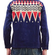 Load image into Gallery viewer, Style Eyes Corduroy Sport Shirt Men's 1950s Style Long Sleeve Button Up Shirt GUATEMALA Pattern SE29384 128 Navy-Blue