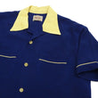 Load image into Gallery viewer, Style Eyes Two-Tone Rayon Bowling Shirt Men's 1950s Style Short Sleeve Button Up Shirt SE39056 128 Navy-Blue