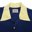 Load image into Gallery viewer, Style Eyes Two-Tone Rayon Bowling Shirt Men's 1950s Style Short Sleeve Button Up Shirt SE39056 128 Navy-Blue