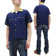 Load image into Gallery viewer, Style Eyes Two-Tone Rayon Bowling Shirt Men's 1950s Style Short Sleeve Button Up Shirt SE39056 128 Navy-Blue