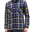 Load image into Gallery viewer, Samurai Jeans Indigo Plaid Flannel Shirt Men's Heavyweight Long Sleeve Button Up Work Shirt SIN23-01 Indigo/Blue Plaid