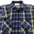 Load image into Gallery viewer, Samurai Jeans Indigo Plaid Flannel Shirt Men's Heavyweight Long Sleeve Button Up Work Shirt SIN23-01 Indigo/Blue Plaid
