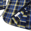 Load image into Gallery viewer, Samurai Jeans Indigo Plaid Flannel Shirt Men's Heavyweight Long Sleeve Button Up Work Shirt SIN23-01 Indigo/Blue Plaid