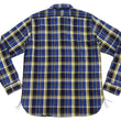 Load image into Gallery viewer, Samurai Jeans Indigo Plaid Flannel Shirt Men's Heavyweight Long Sleeve Button Up Work Shirt SIN23-01 Indigo/Blue Plaid