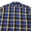 Load image into Gallery viewer, Samurai Jeans Indigo Plaid Flannel Shirt Men's Heavyweight Long Sleeve Button Up Work Shirt SIN23-01 Indigo/Blue Plaid