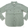 Laden Sie das Bild in den Galerie-Viewer, Samurai Jeans Cotton Melange Chambray Shirt Men's Slim Fit Lightweight Long Sleeve Button Up Work Shirt SJCBS23 Heather-Green