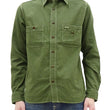 Load image into Gallery viewer, Samurai Jeans Herringbone Shirt Men's Long Sleeve Sulfur-Dyed Selvage HBT Button Up Work Shirt SJCBS24-HB Olive