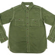 Load image into Gallery viewer, Samurai Jeans Herringbone Shirt Men's Long Sleeve Sulfur-Dyed Selvage HBT Button Up Work Shirt SJCBS24-HB Olive