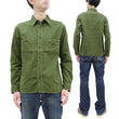 Load image into Gallery viewer, Samurai Jeans Herringbone Shirt Men's Long Sleeve Sulfur-Dyed Selvage HBT Button Up Work Shirt SJCBS24-HB Olive
