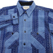 Load image into Gallery viewer, Samurai Jeans Indigo Sashiko Shirt Men's Casual Indigo Plaid with Sashiko Stitch Long Sleeve Work Shirt SKN24-01